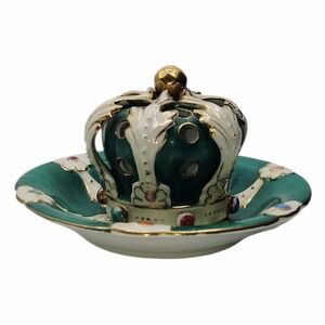 Vintage Ardalt Lenwile China Japan Crown Lid Dish 6333 Trinket Bowl Gold